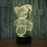 3D TEDDY BEAR COLOR CHANGING LIGHT - Bladeless 3D