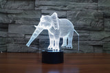 3D ELEPHANT COLOR CHANGING LIGHT - Bladeless 3D