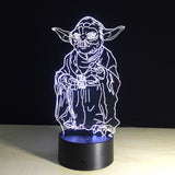 3D YODA COLOR CHANGING LIGHT - Bladeless 3D