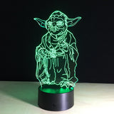 3D YODA COLOR CHANGING LIGHT - Bladeless 3D