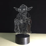 3D YODA COLOR CHANGING LIGHT - Bladeless 3D