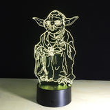 3D YODA COLOR CHANGING LIGHT - Bladeless 3D