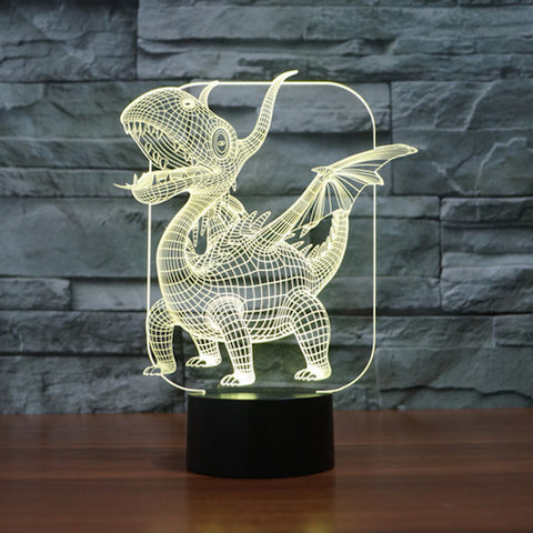 3D DRAGON COLOR CHANGING LIGHT - Bladeless 3D