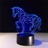 3D HORSE COLOR CHANGING LIGHT - Bladeless 3D