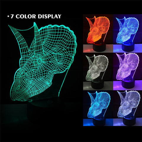 3D DINOSAUR COLOR CHANGING LIGHT - Bladeless 3D