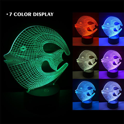 3D CORAL FISH COLOR CHANGING LIGHT - Bladeless 3D