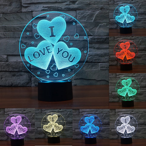 3D LOVE COLOR CHANGING LIGHT - Bladeless 3D