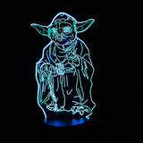 3D YODA COLOR CHANGING LIGHT - Bladeless 3D