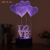 3D LOVE COLOR CHANGING LIGHT - Bladeless 3D