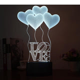 3D LOVE COLOR CHANGING LIGHT - Bladeless 3D