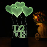 3D LOVE COLOR CHANGING LIGHT - Bladeless 3D