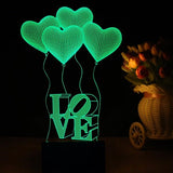 3D LOVE COLOR CHANGING LIGHT - Bladeless 3D