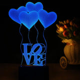 3D LOVE COLOR CHANGING LIGHT - Bladeless 3D