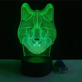 3D WOLF COLOR CHANGING LIGHT - Bladeless 3D