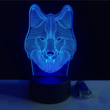 3D WOLF COLOR CHANGING LIGHT - Bladeless 3D