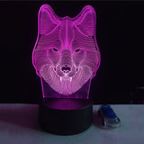 3D WOLF COLOR CHANGING LIGHT - Bladeless 3D