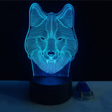 3D WOLF COLOR CHANGING LIGHT - Bladeless 3D