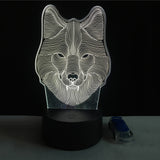 3D WOLF COLOR CHANGING LIGHT - Bladeless 3D