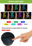 3D TEDDY BEAR COLOR CHANGING LIGHT - Bladeless 3D