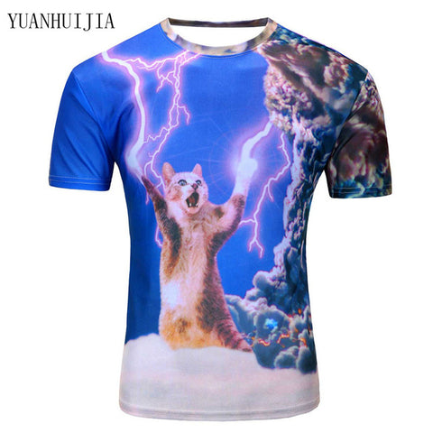 3D Crazy Cat lightening Shirt - Bladeless 3D