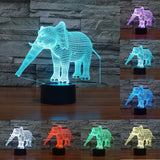 3D ELEPHANT COLOR CHANGING LIGHT - Bladeless 3D