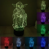 3D YODA COLOR CHANGING LIGHT - Bladeless 3D