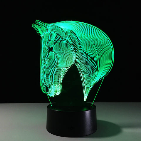 3D HORSE COLOR CHANGING LIGHT - Bladeless 3D