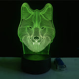 3D WOLF COLOR CHANGING LIGHT - Bladeless 3D