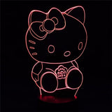 3D HELLO KITTY COLOR CHANGING LIGHT - Bladeless 3D